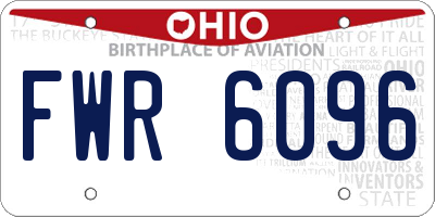 OH license plate FWR6096