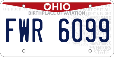 OH license plate FWR6099