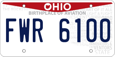 OH license plate FWR6100