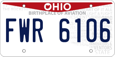 OH license plate FWR6106