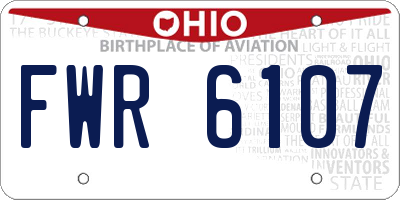 OH license plate FWR6107