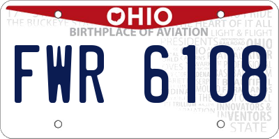 OH license plate FWR6108