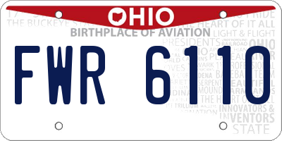 OH license plate FWR6110