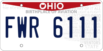 OH license plate FWR6111