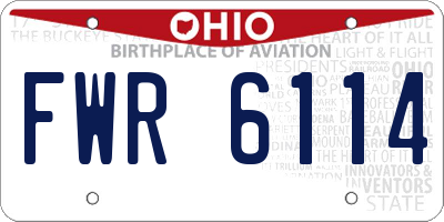 OH license plate FWR6114