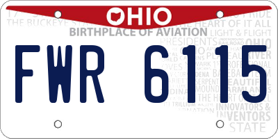 OH license plate FWR6115