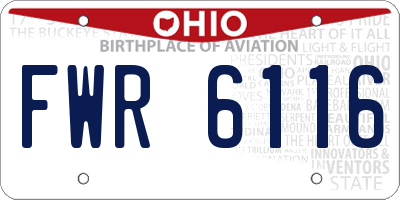 OH license plate FWR6116