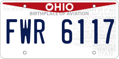 OH license plate FWR6117