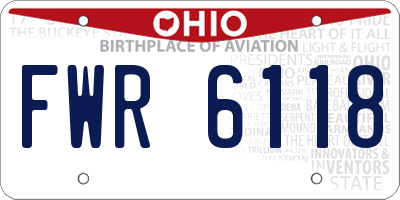 OH license plate FWR6118