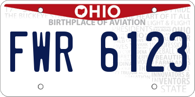OH license plate FWR6123