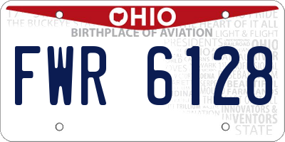OH license plate FWR6128