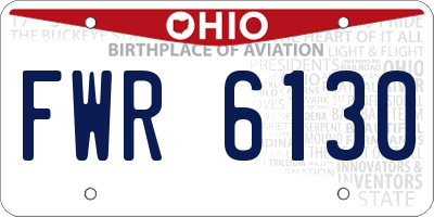 OH license plate FWR6130