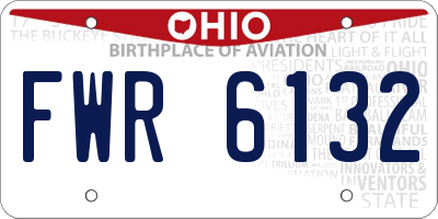 OH license plate FWR6132