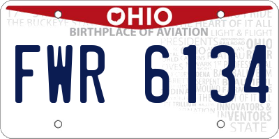 OH license plate FWR6134