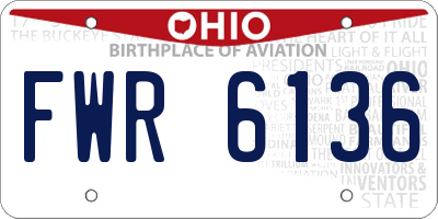 OH license plate FWR6136