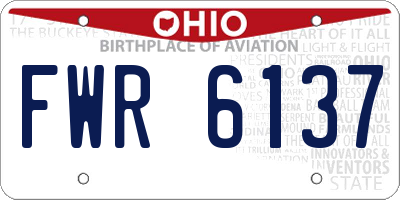 OH license plate FWR6137