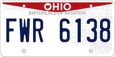 OH license plate FWR6138