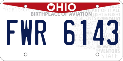 OH license plate FWR6143