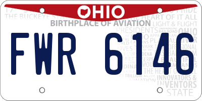 OH license plate FWR6146