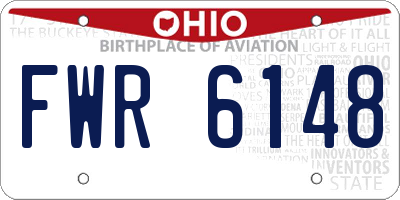OH license plate FWR6148