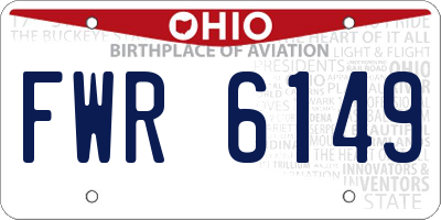OH license plate FWR6149