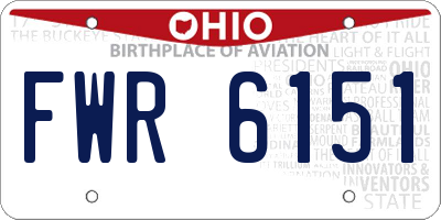 OH license plate FWR6151