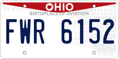 OH license plate FWR6152