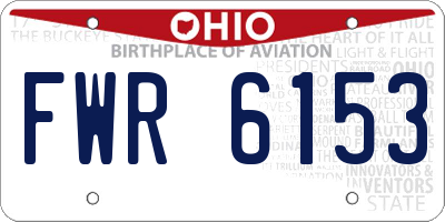 OH license plate FWR6153