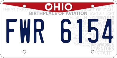 OH license plate FWR6154