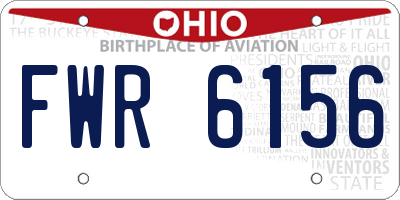 OH license plate FWR6156