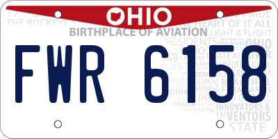 OH license plate FWR6158