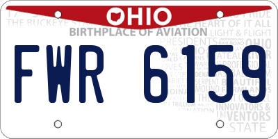 OH license plate FWR6159