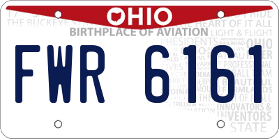 OH license plate FWR6161