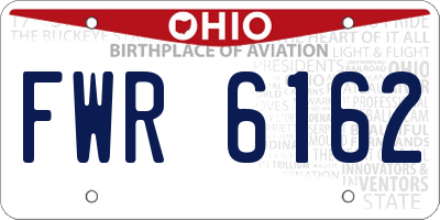 OH license plate FWR6162