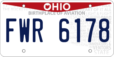 OH license plate FWR6178