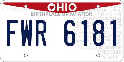 OH license plate FWR6181