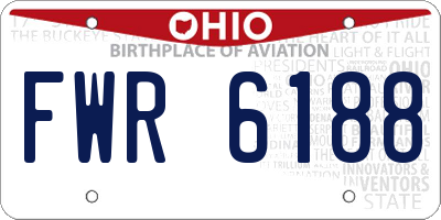 OH license plate FWR6188