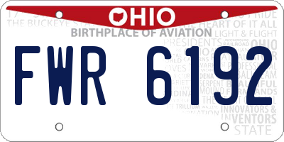 OH license plate FWR6192