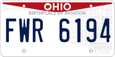 OH license plate FWR6194