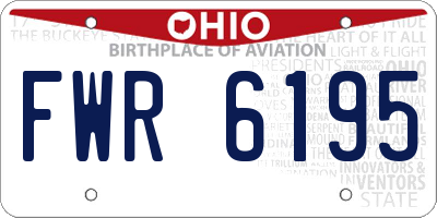OH license plate FWR6195