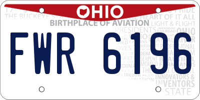 OH license plate FWR6196