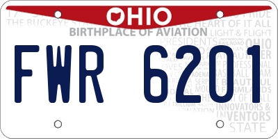 OH license plate FWR6201