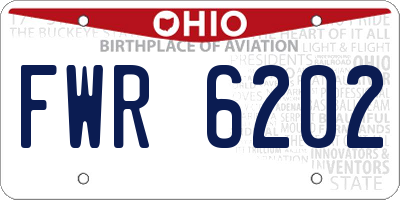 OH license plate FWR6202