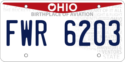 OH license plate FWR6203