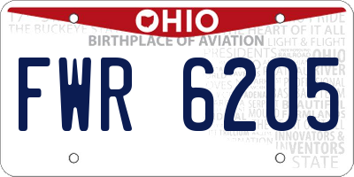OH license plate FWR6205