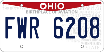 OH license plate FWR6208
