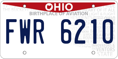 OH license plate FWR6210