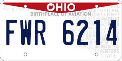 OH license plate FWR6214