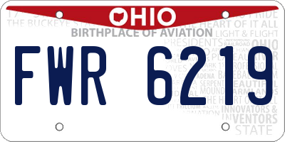 OH license plate FWR6219