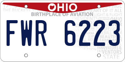 OH license plate FWR6223